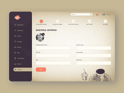 Vintage dashboard settings backend button coffee creative design dailyui dashboard design edit form graphic design input settings typography ui ux vintage