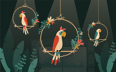 enchanted tiki room 02 design illustration vector