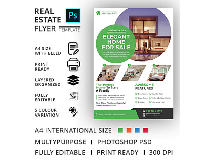 Real Estate Flyer Template advertisement advertising agency agent broker commercial flyer home house leaflet lease loan magazine marketing mortgage negotiator newspaper open poster professional