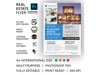 Real Estate Flyer Template advertisement advertising agency agent broker commercial flyer home house leaflet lease loan magazine marketing mortgage negotiator newspaper open poster professional