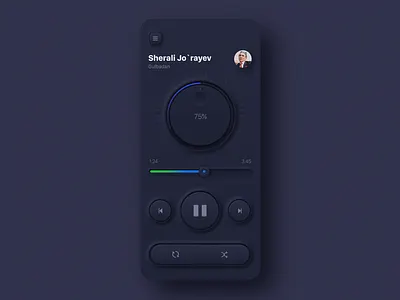 Skeuomorphic Music Player app branding color dark design flat illustration material music music player player ux