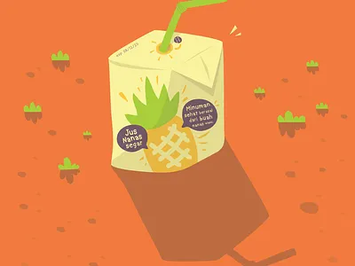 Pineapple Juice digital illustration illustration packaging pineapple vector vector illustration
