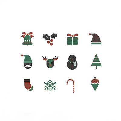 Icons of Christmas christmas design icons illustration illustrator presents santa vector