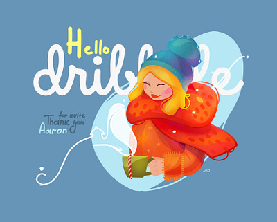 Hello Dribbble hellodribbble illustraion