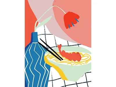 Ramen digital digitalart drawing foodillustration illustration minimalism poster ramen