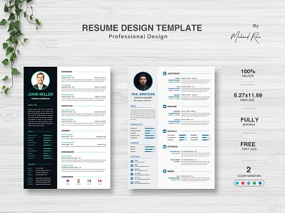 RESUME DESIGN branding clean cv design design flyers illustration letterhead design lettering logo poster art redesign resume cv typography