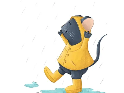 Rainy Day childrens illustration illustration kidlit mouse procreate rainy day