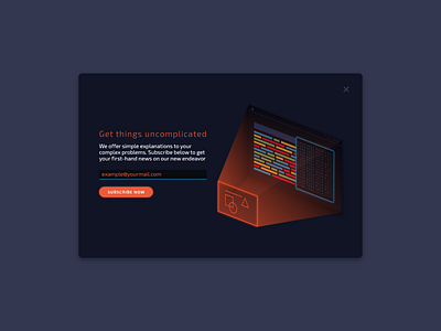 Subscribe Modal #DailyUI 001 dailyui geometric isometric subscribe ui vector web