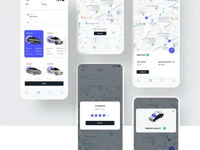 Taxi Service app blue design drawing icon illustration isometric ui ux website