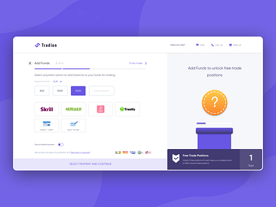 Payment options to add funds for trading add funds animation banking clean design finance funds illustration interface pay payment payment method payment page share market trade trading ui ux web website