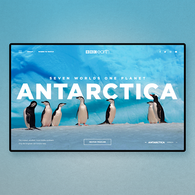 Antarctica - Documentary Series Landing Page app design concept homepage landingpage nature ui uidesign ux uxdesign webdesign website design