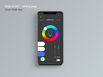 Daily UI 007 Settings page 100daychallenge adobexd daily ui dailyui iot smart bulb smart home ui ux ui design ux design