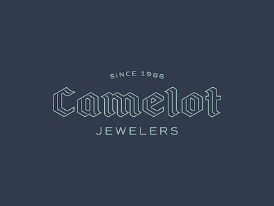 Camelot Logo blackletter camelot custom lettering custom logotype logotype monoline tone on tone vector