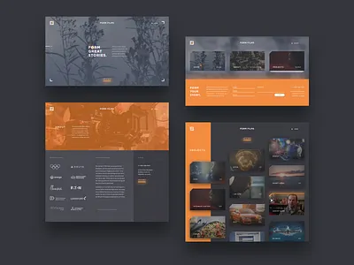 Form Films blur camera cards crop marks design film glow grain gray orange smooth ui website