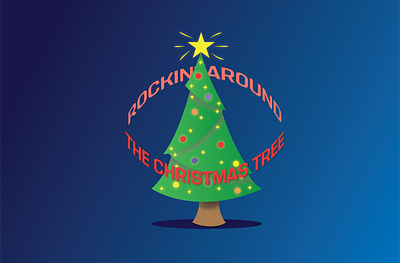 X Mas Rockin Tree adobe illustrator christmas christmas song christmas tree gradients graphic graphicdesigner holidays illustration star typography vector x mas