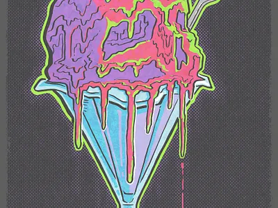 Ice Cream of Death cartoon food food art ice cream ice cream cone illustration pop art psychedelic skull skull art skulls surreal