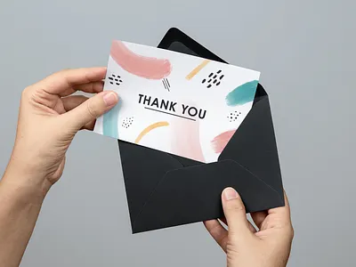 Abstract brush stroke thank you card abstract brushstroke greeting card minimalist painted pastel print design thank you thank you card watercolor