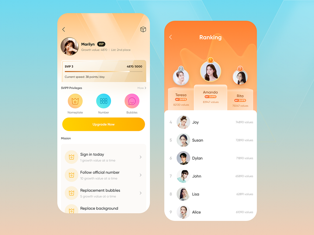 momo member center design by Chahua on Dribbble