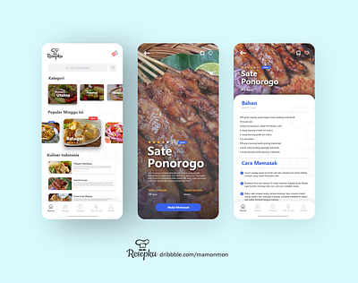 Cooking Recipes UI App app art branding design minimal type ui ux web website