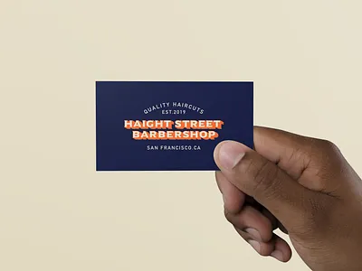 Haight Street Barbershop business card barbershop branding design lockup logo san francisco typography
