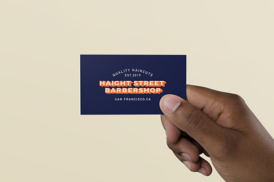 Haight Street Barbershop business card barbershop branding design lockup logo san francisco typography
