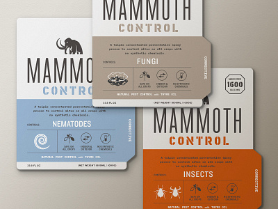 Mammoth Biocontrol Label (Option 2) agriculture branding cannabis branding cannabis design design label design label packaging layout product label