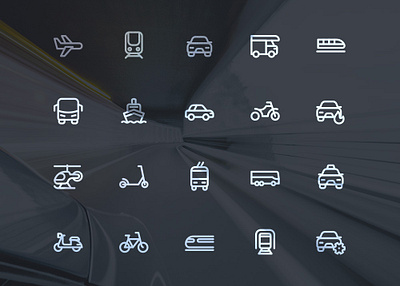 Vehicles and Transport Icons bike bus car cars icon icon design icon designs icon set iconography icons icons set illustration moto scooter transport ui vector vehicle vehicles