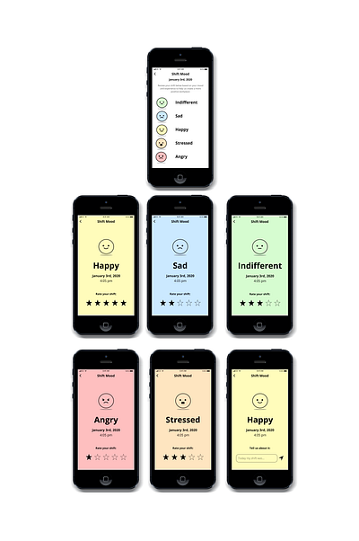 Shift Mood design figma mobile app prototype ui user experience design user interface ux