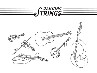 Dancing Strings illustration illustration art illustration digital music strings