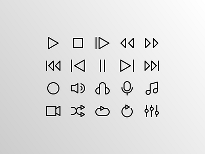 Media Player UI app audio button creative design doodle icon icon bundle icon set iconfinder media multimedia outline playback player streaming ui uiux user interface vector