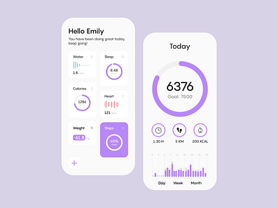 Activity Tracker App activity animation design dribbble figma fitness flat interface ios minimal mobile principle purple tracker ui uidesign ux web