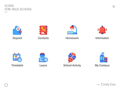 Education Icon For High School APP drawing education icons illustration