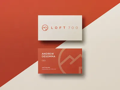LOFT 700 branding businesscard lettering logo minimalist mountain orange print rust santa fe