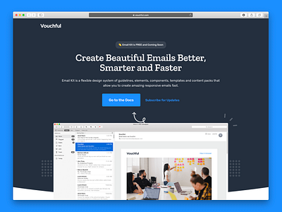Home Page Concept - Vouchful coming soon early access early bird email design homepage design landing page design prelaunch