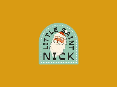 Little Saint Nick badge claus hand lettering illustration jolly nick saint santa typography