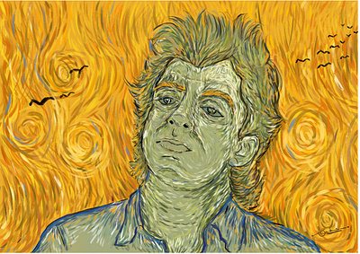 When Van Gogh meets Raguvaran art character digital digitalart drawing dribbbleshot illustration