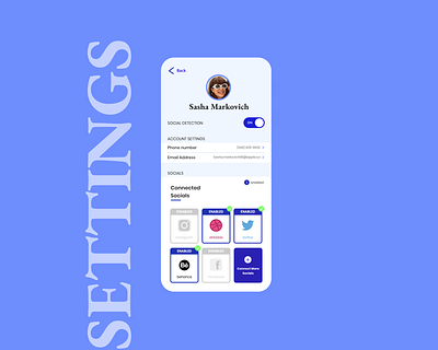 Dailyui Day 7 - Settings for Social Detection 007 adobexd ai app dailyui design design challenge facial detection facial recognition mobile settings ui ux uxdesign