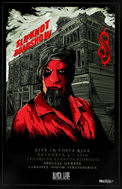 Slipknot Roadshow - Jim Root illustration ink jim root