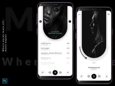Music Player app app design design gradient ios logo music ui ux vector