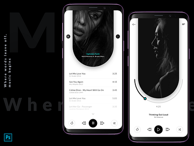 Music Player app app design design gradient ios logo music ui ux vector