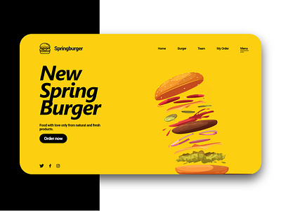 Spring Burger - Concept burger concept concept design ordering orders spring burger web webdesig webdesigner website yellow