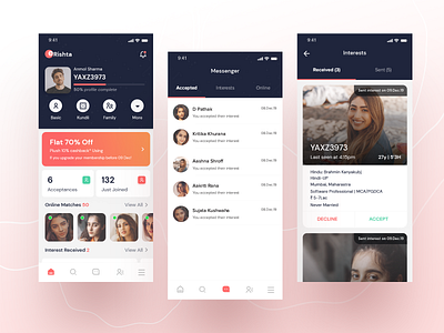 e-Rishta @app ui design chat app couplegoal coupleset creative ui matrimonyhomies matrimonymaybeyou matrimonysites social app ui ui ux uidesign uiux