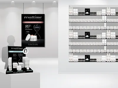 Resultime - Point of sale anti ageing art direction artwork beauty brand branding branding identity cosmetics creative direction design design art graphic art graphic designer graphicdesign merchandise design merchandising packaging packaging design packaging mock up point of sale graphics