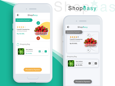 Shopeasy: Flat vs Neumorphism Scanning Product app cart detail ecommerce flat design flat ui icon mobile app modern design neumorphism onlineshop product scanning shopeasy shopping cart skeuomorph skeuomorphism ui ui design ux design