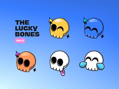 The Lucky Bones - Emoji bones community crypto design discord emoji graphic design illustrations nft skeletons