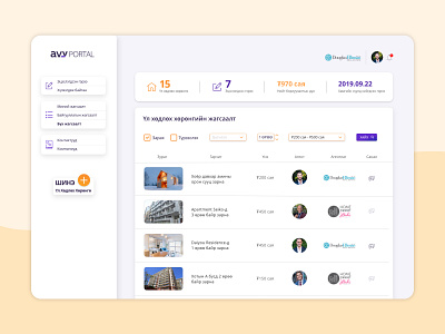 Property Listing adobe xd design mongolia mongolian proptech ui ulaanbaatar ux webdesign website