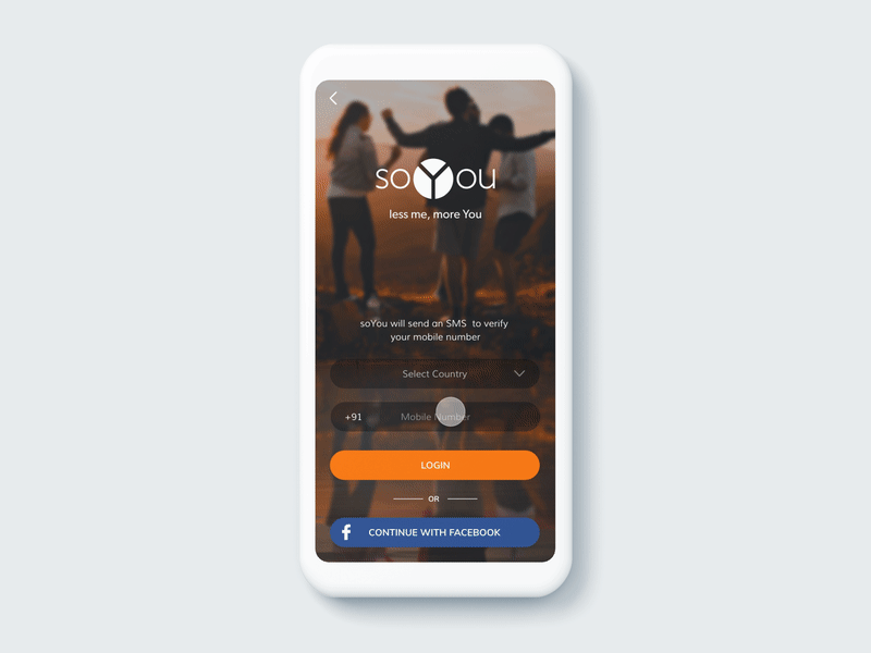 Social Media Register Interaction adobexd after effects animated animation crop flat design interaction interaction design onboarding otp register smooth social app socialmedia ui ux