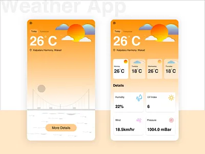 Weather App app clean design illustration simple typography ui uidesign ux