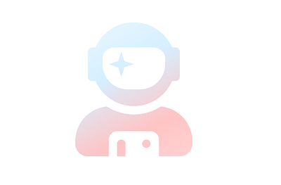 Astronaut Icon (Light) art astronaut blue clean colorful cyan design flat graphic graphic design icon logo logo design minimal pink simple spaceman web white