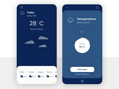 temperature app app mobile temperature ui uiux ux weather app